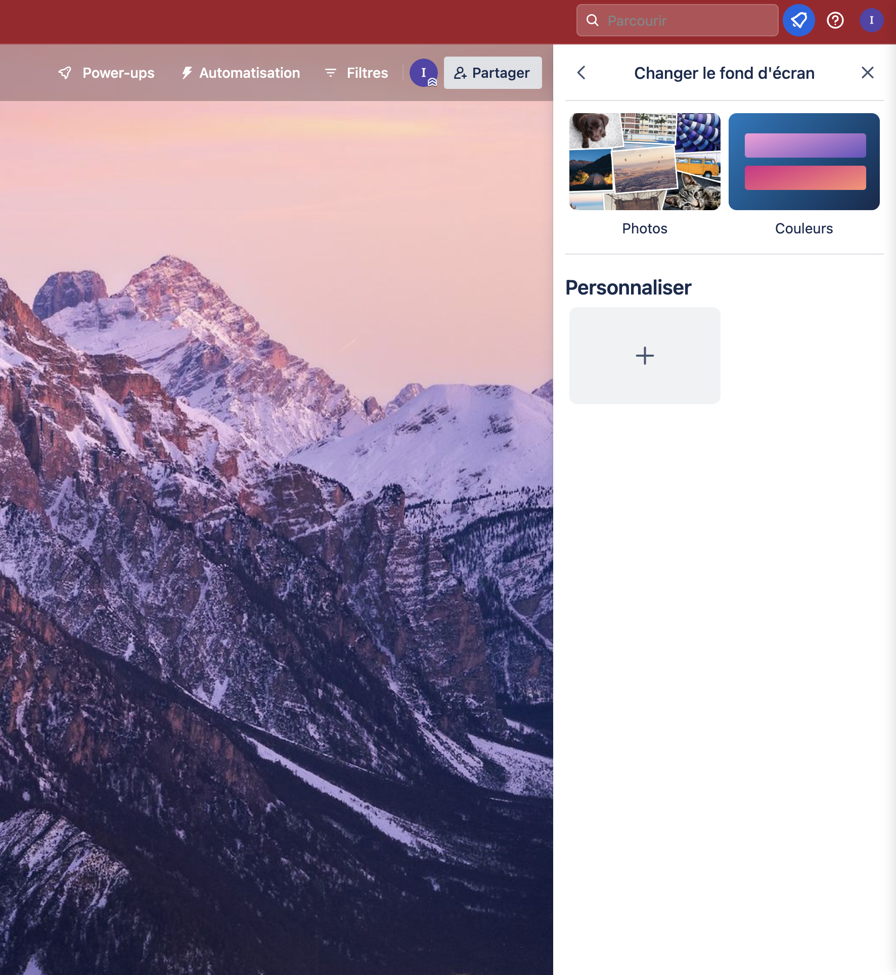 Trello Board Image Personalization Side Panel